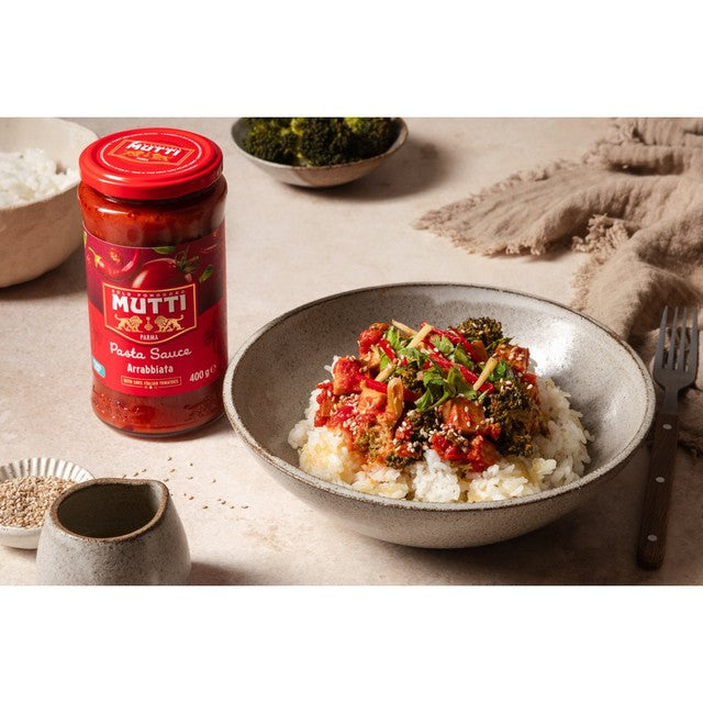 Mutti tomato and chilli arrabbiata pasta sauce 400g, imported from the UK