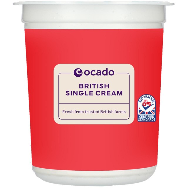 Ocado single cream 300ml, imported from the UK