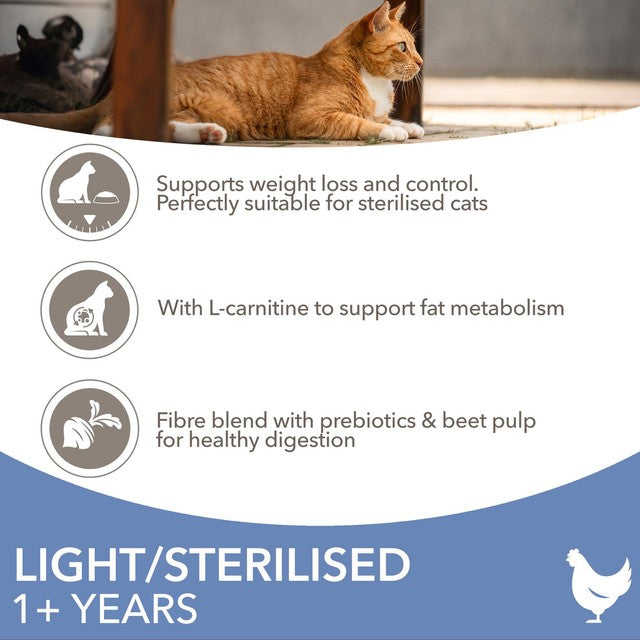 Iams light in fat dry cat food chicken 3kg, UK version