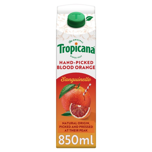 Tropicana Sanguinello Blood Orange Juice 850ml (British brand)