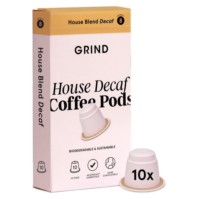 Grind Decaf Blend coffee pods 10 pack - British product