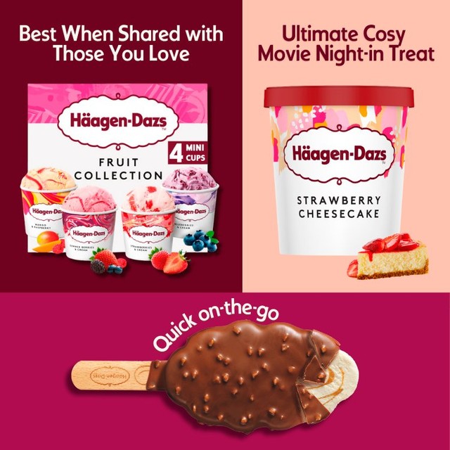 Häagen-Dazs Fruit Collection mini cups ice cream 4x95ml, UK version