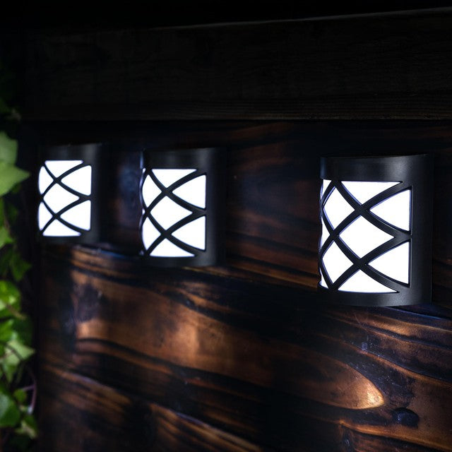 Gem Imports Solar LED Fence & Wall Lights 4 Pack (British brand)