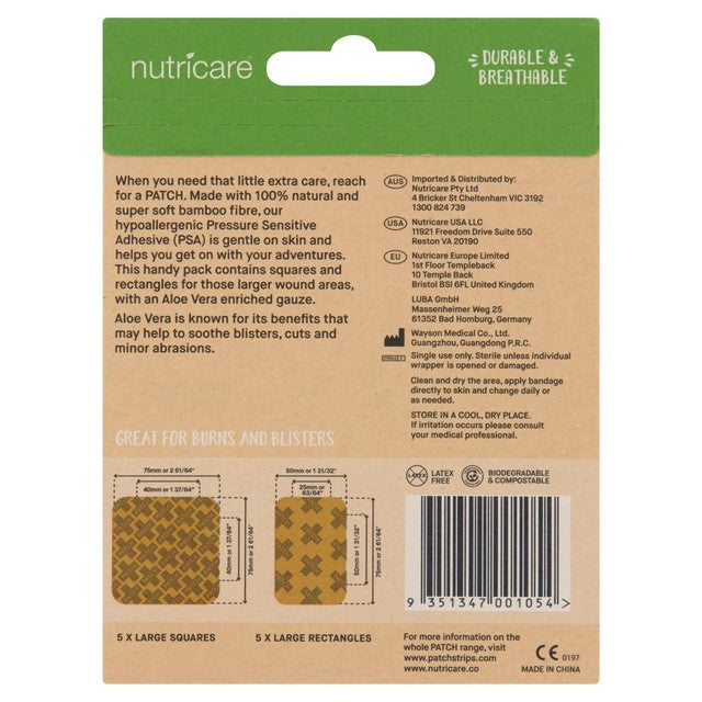 Patch Aloe Vera plasters large 10 pack, imported from the UK
