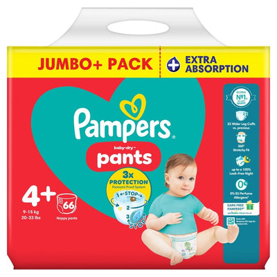 M&S Pampers Baby-Dry Nappy Pants Extra Absorption Size 4+ Baby Diapers- Buy online at McGrocer