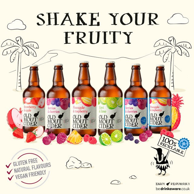 Old Mout berries and cherries alcohol-free cider 500ml, imported from the UK
