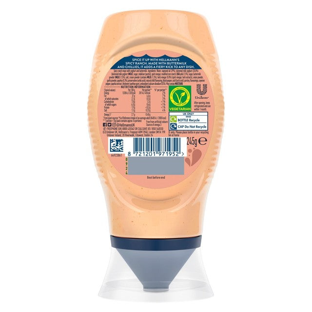 Hellmann's spicy ranch mayonnaise 250ml, UK version