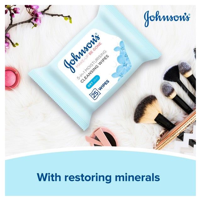 Johnson's Make Up Be Gone Moisturising Cleansing Wipes 25 pack, UK version