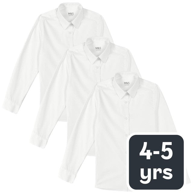 M&S girls' blouses white size 4-5 years, imported from the UK