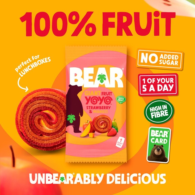 Bear Giant Fruit Yoyos strawberry and mango multipack 5 x 20g - British product