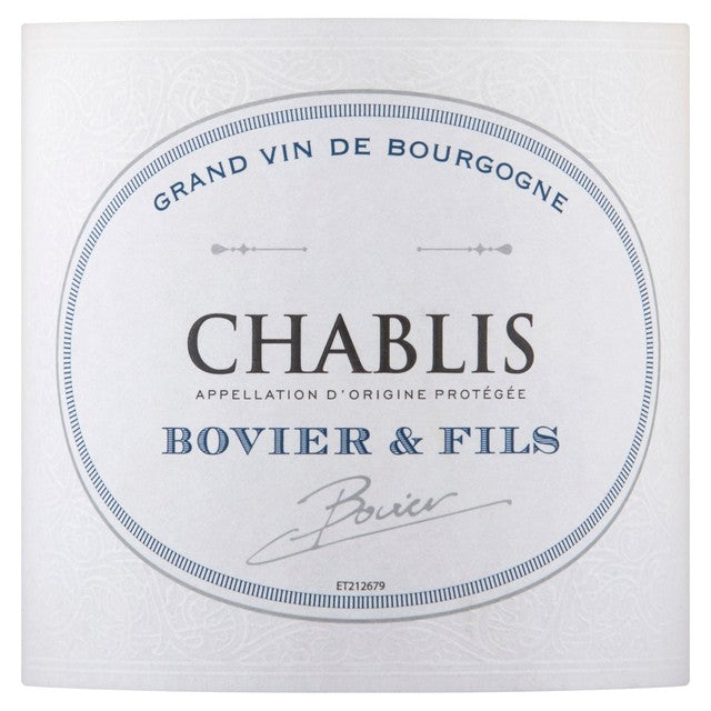 Bovier Chablis white wine 75cl - British product