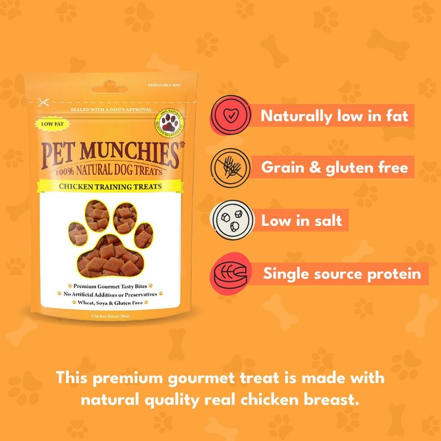 Pet Munchies Chicken Dog Treats 50g, imported from the UK