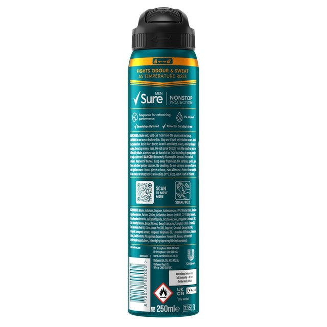 Sure Energise Anti-Perspirant Spray 250ml (British brand)