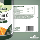 Natures Aid Low Acid Vitamin C 1000mg Tablets, imported from the UK