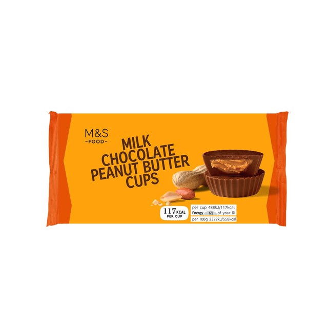 M&S milk chocolate peanut butter cups 42g, imported from the UK