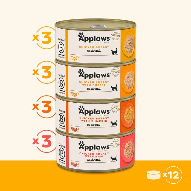 Applaws Chicken Collection cat food multipack 12x70g - British product