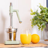 KitchenCraft Living Nostalgia manual juicer in English Sage finish, UK version