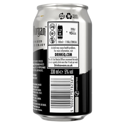 Captain Morgan Original Spiced Gold Rum & Pepsi MAX Boisson pré-mélangée 330ml