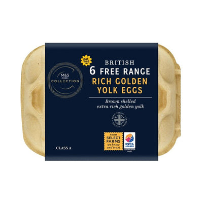 M&S Frittgående Brune Egg med Gylden Eggeplomme 6-pakning