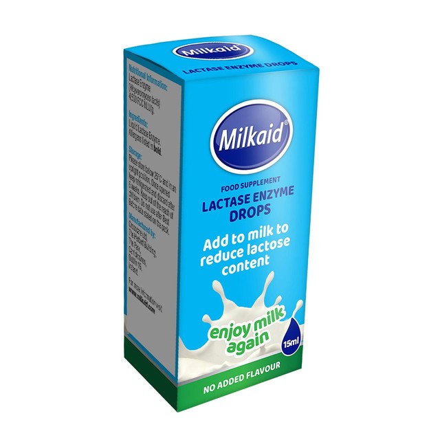 Milkaid lactase enzyme drops 15ml, imported from the UK