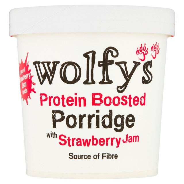 Wolfy's porridge pot with strawberry jam 91g (British brand)
