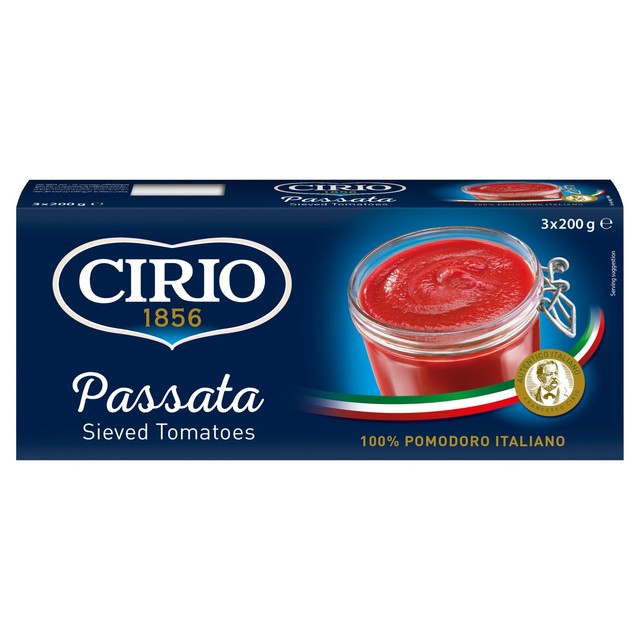 Cirio smooth passata 3 x 200g carton - British product