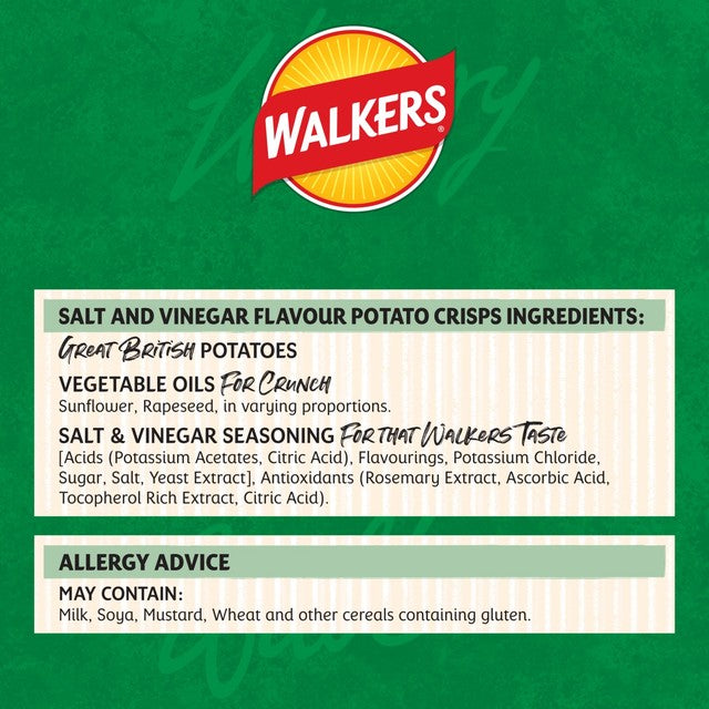 Walkers Salt & Vinegar Crisps Multipack (British brand)