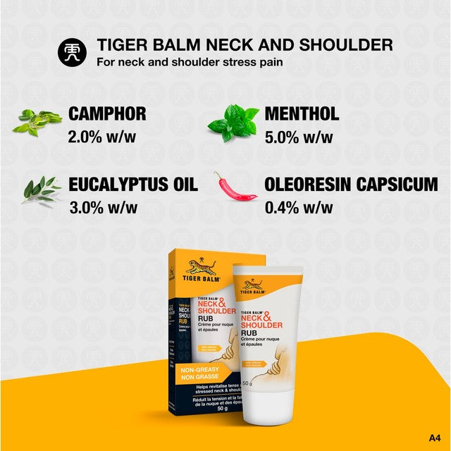 Tiger Balm neck and shoulder rub 50g (British brand)
