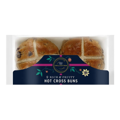 M&S Früchte-Hot-Cross-Buns Packung mit 2 Stück
