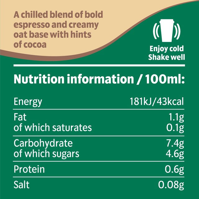 Starbucks oat cappuccino iced coffee 220ml (British brand)