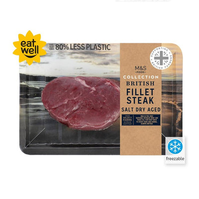 M&S M&S Britisches Filetsteak Salz Trocken gereiftes Rindersteak 200g - Online bei McGrocer kaufen
