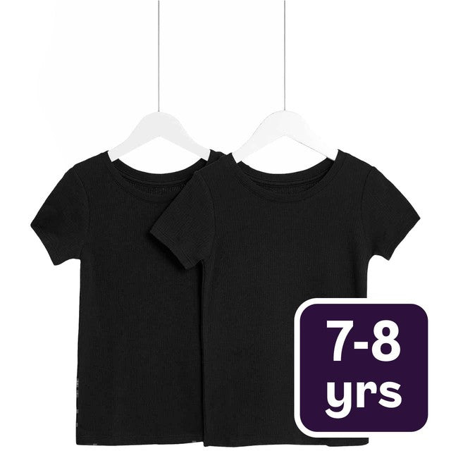 M&S thermal tops Black 7-8 Years, imported from the UK