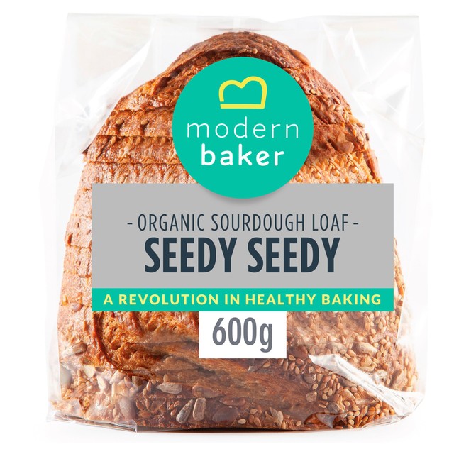 Modern Baker Seeded Sourdough Loaf 600g, imported from the UK
