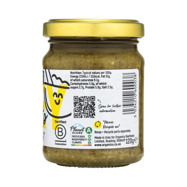 Realfoods by Organico Organic Genovese Pesto 120g, imported from the UK