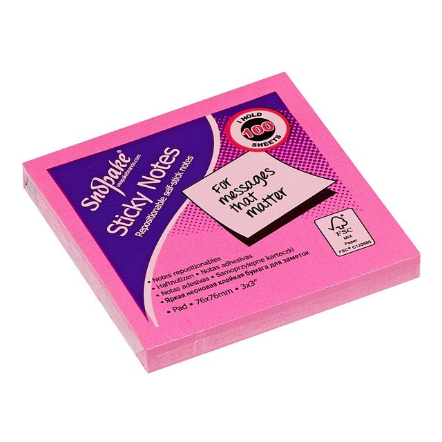 Snopake Neon Sticky Notes 3x3 600 sheets (British brand)