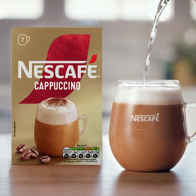 Nescafe cappuccino instant coffee 7 sachets, imported from the UK