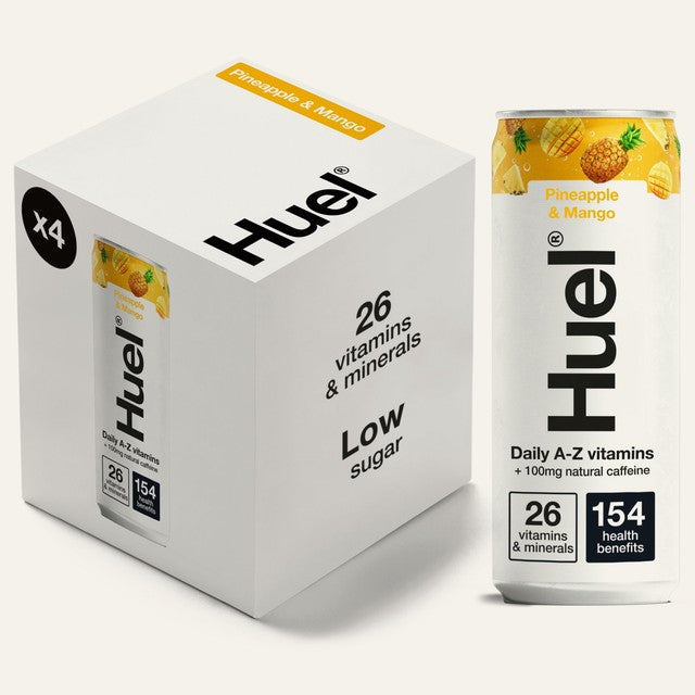 Huel pineapple and mango energy drink 4 x 330ml, UK version