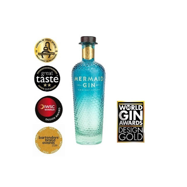 Ginebra Mermaid de la destilería IOW, 70 cl (marca británica)