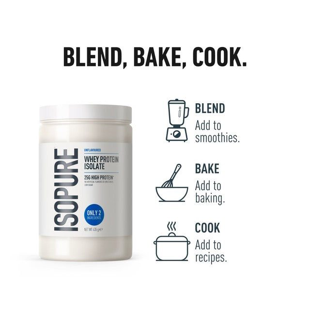 Isopure unflavoured whey protein isolate powder 435g, UK version