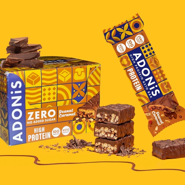 Adonis peanut caramel keto protein bar 16 x 45g - British product