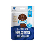 Denzel's Battersea Hearts beef and berry dog treats 90g - British product