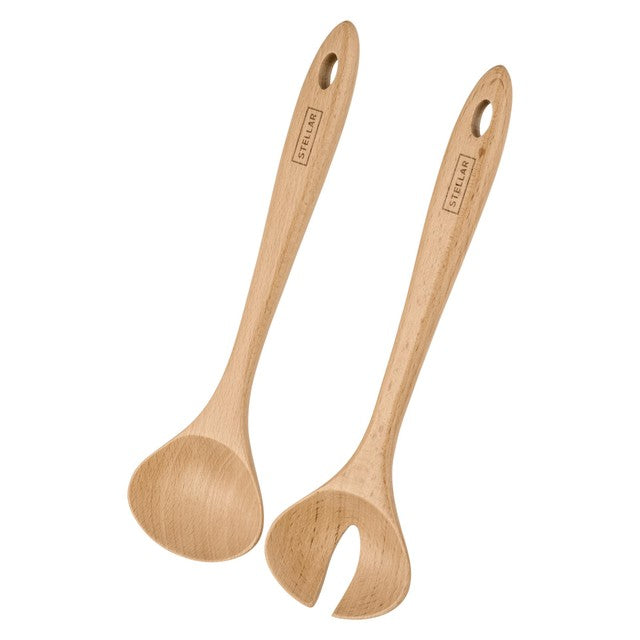 Stellar beech wood salad server set 2 piece (British brand)