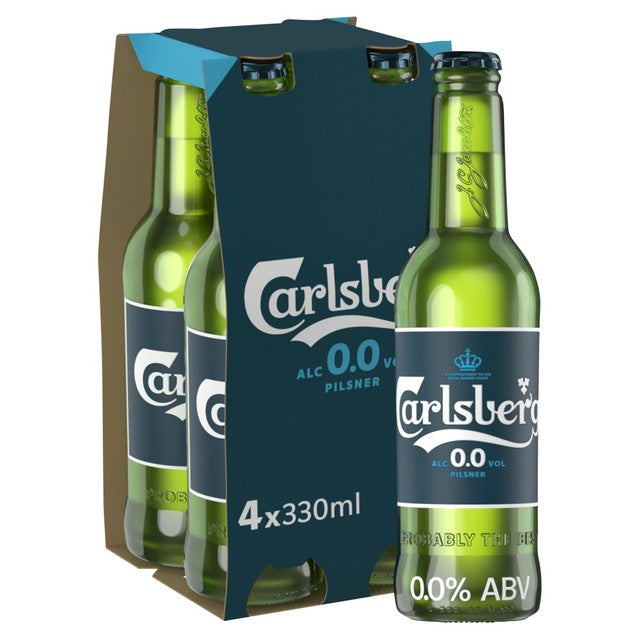 Carlsberg Alcohol Free Lager Beer 4 x 330ml bottles - British product