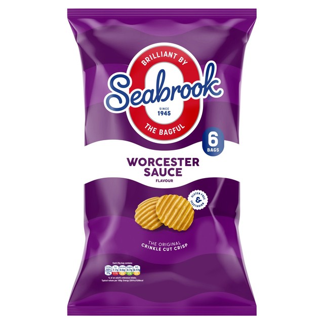 Seabrook Worcestershire sauce flavoured potato crisps (British brand)
