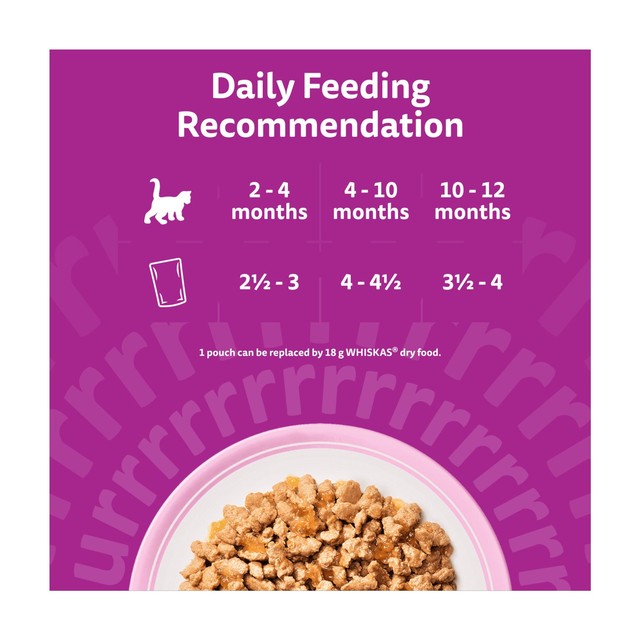 Whiskas Kitten wet cat food pouches 12x85g (British brand)