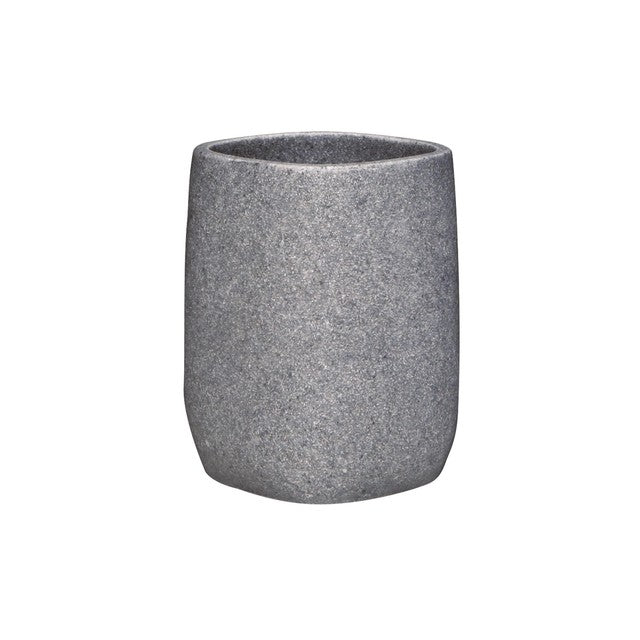Aqualona Greystone bathroom tumbler with grey stone effect finish - British product