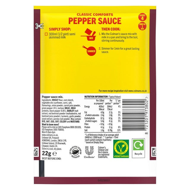 Colman's pepper sauce mix 22g - British product