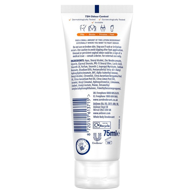 Sure fresh citrus deodorant cream 75ml (British brand)