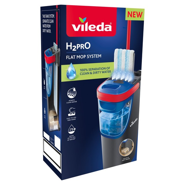 Vileda H2PrO flat mop and bucket system - British product