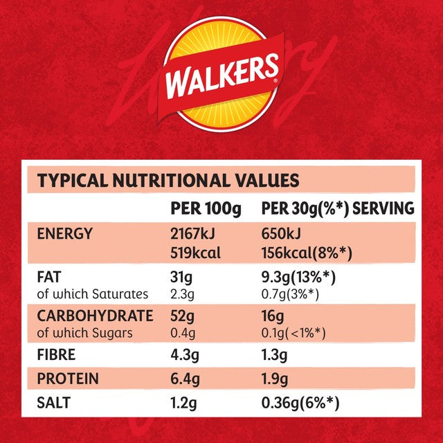 Walkers ready salted potato crisps 150g (British brand)